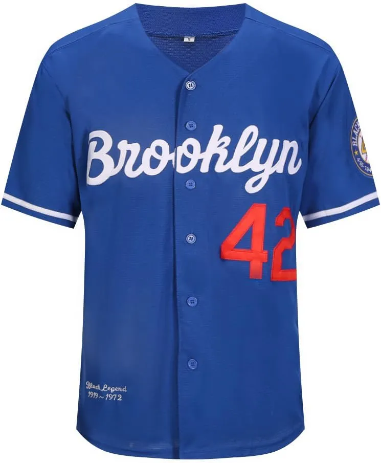 Men's Black Legend Baseball Jersey Number 42 Vintage Embroidered Retro Lightsout Jerseys Shirts