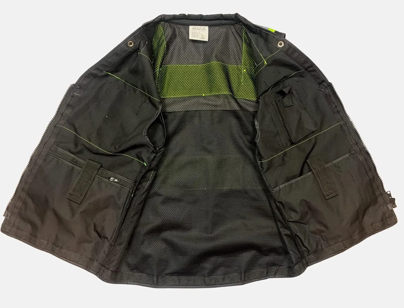 Men's Black Series Safety Vest with Zipper and Utility Pockets (Medium, Black)