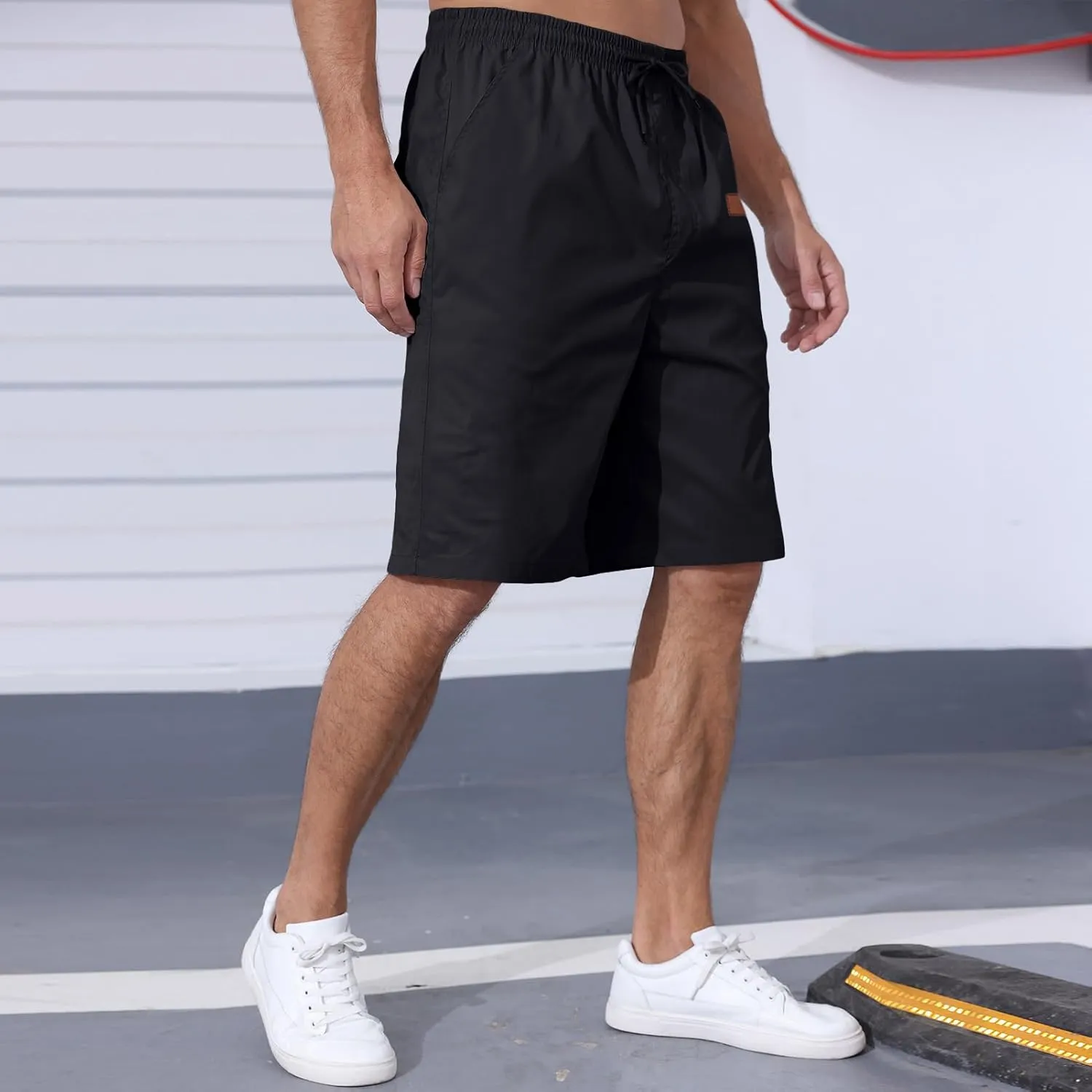Men's Casual Jogger Shorts Elastic Waist Cargo Shorts Relaxed Fit SweatShorts Running Workout Sport Twill Shorts