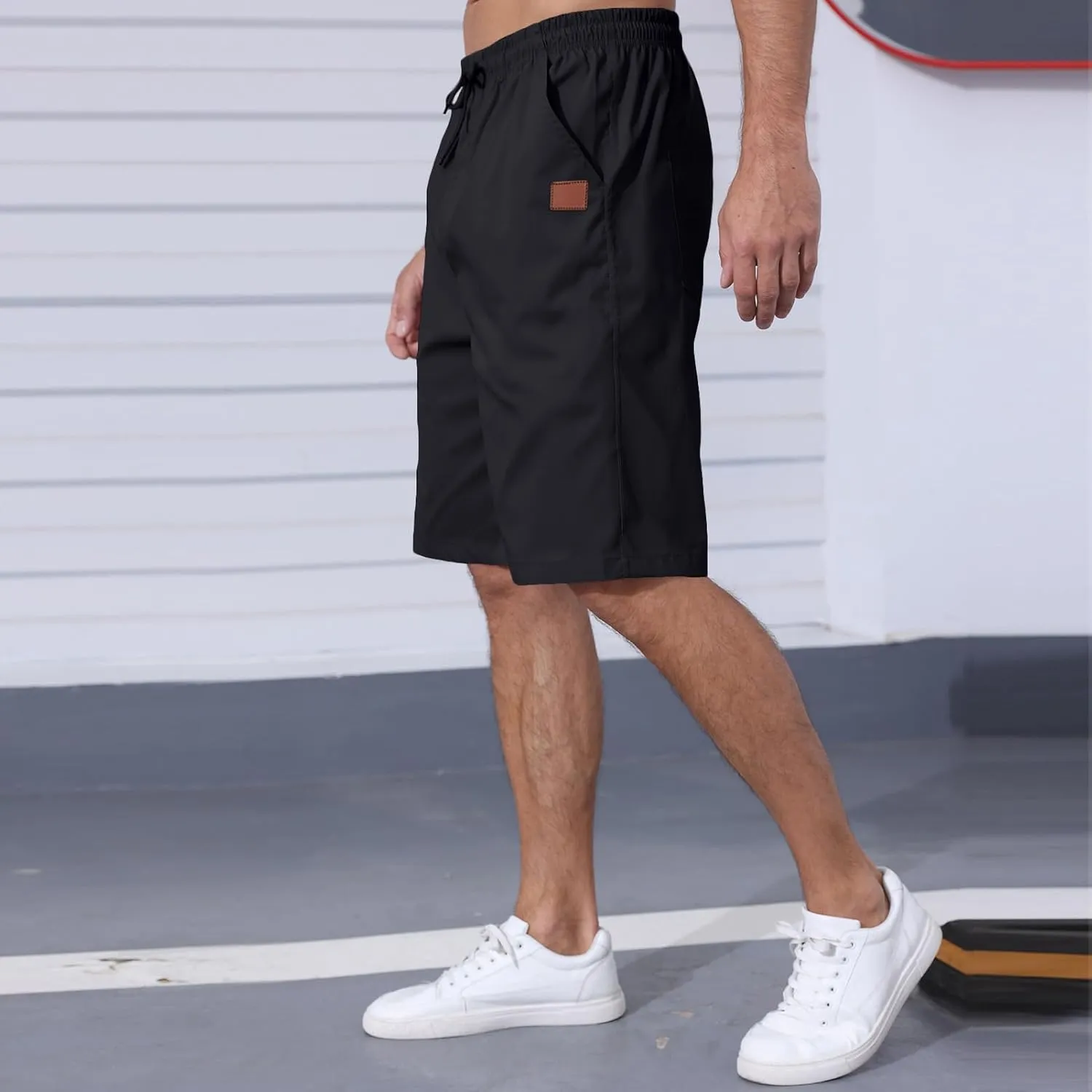 Men's Casual Jogger Shorts Elastic Waist Cargo Shorts Relaxed Fit SweatShorts Running Workout Sport Twill Shorts