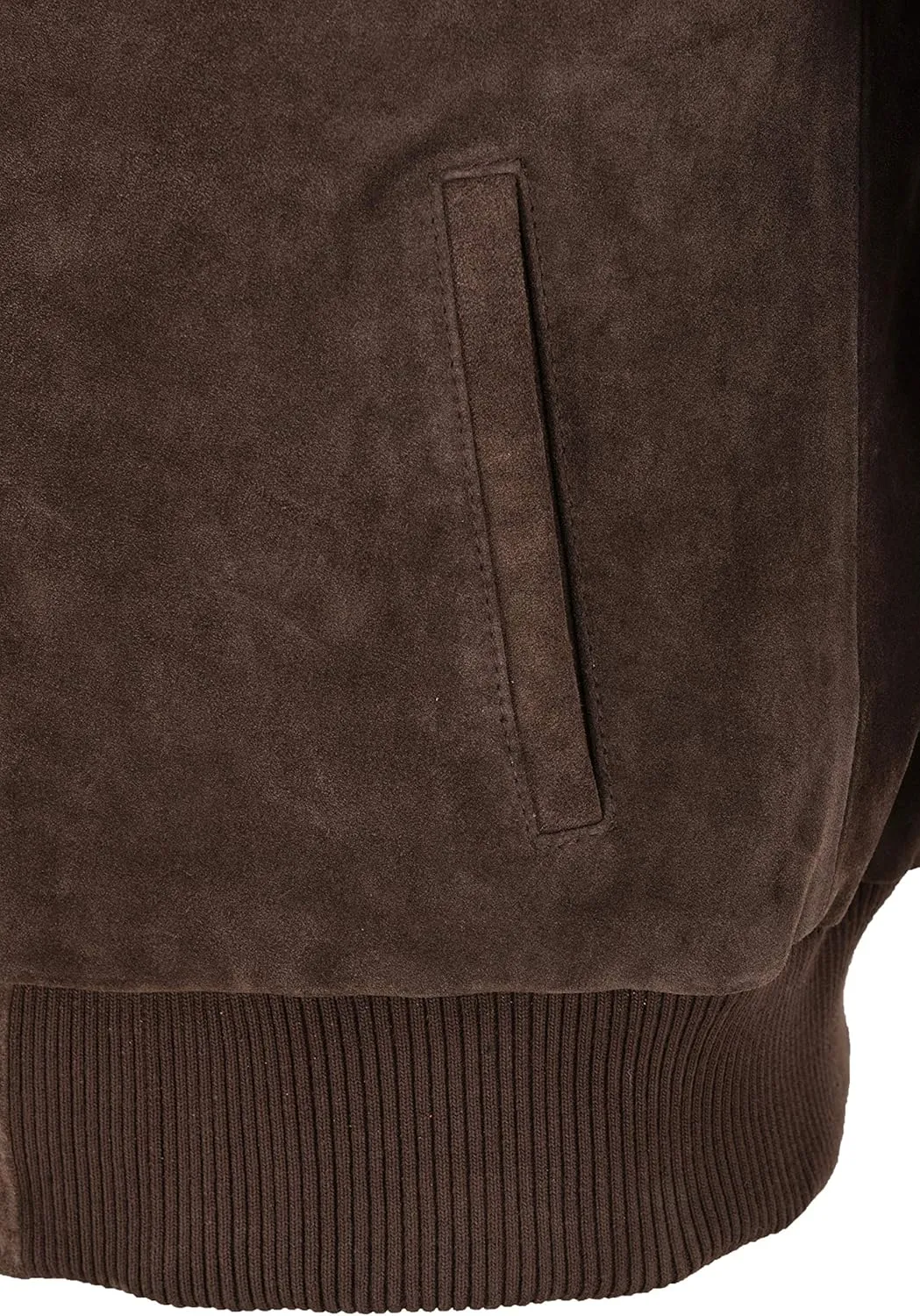 Men's Classic Bomber Jacket Brown Suede Leather 70's Retro Aviator Jacket 5838