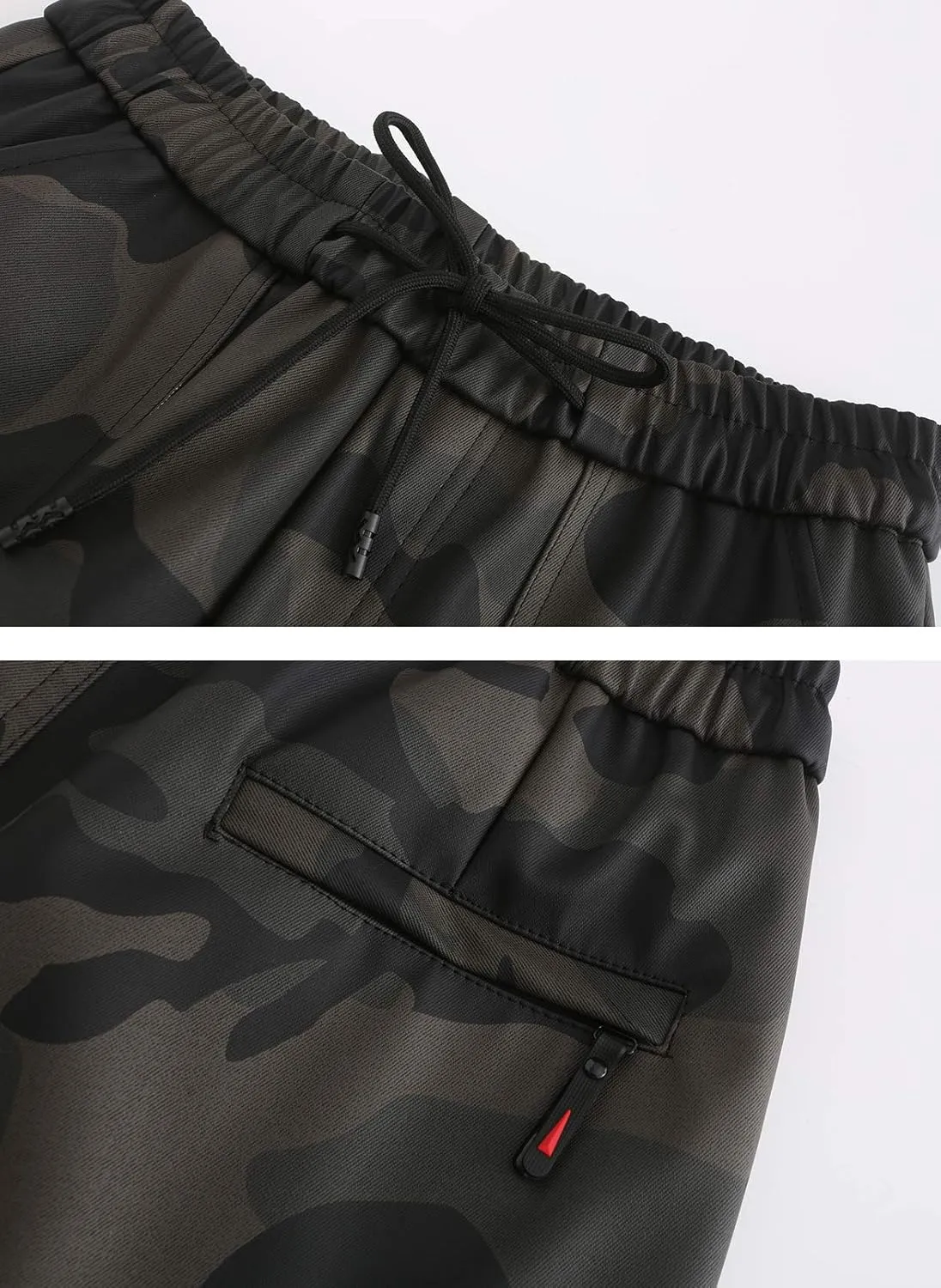 Men`s Faux Leather Jogger Elastic Waist Drawstring PU Harem Pants