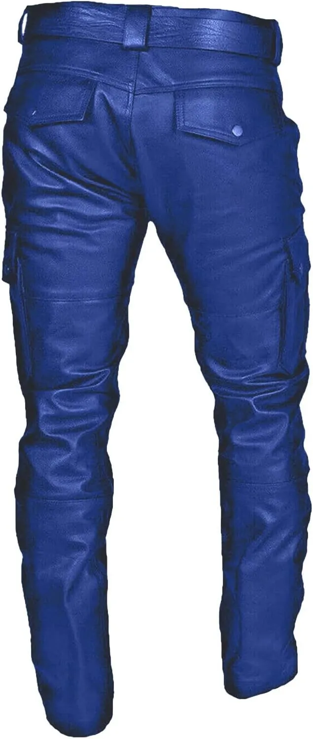 Mens Faux Leather Pants Slim Fit Skinny Stretch Leather Hip Hop Goth Pants Gothic Steampunk Trousers for Men Fall Winter