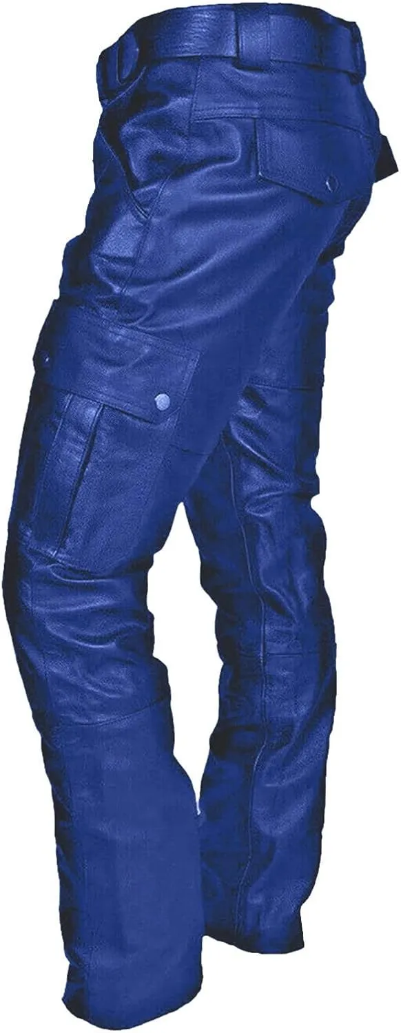 Mens Faux Leather Pants Slim Fit Skinny Stretch Leather Hip Hop Goth Pants Gothic Steampunk Trousers for Men Fall Winter