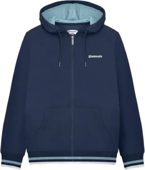 Mens Full Zip Twin Tipped Hooded Sweatshirt Hoodie - Navy - XL