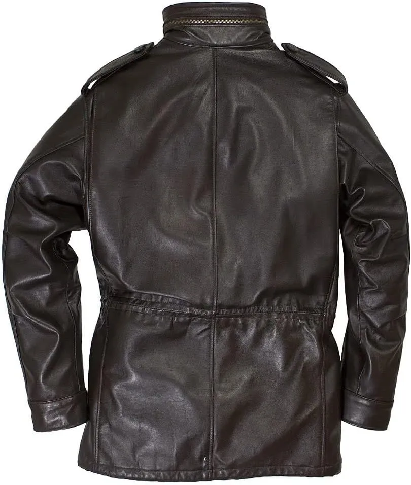 Men's M-65 Field Brown Real Leather Jacket | Men's M-65 Field Real Leather Jacket
