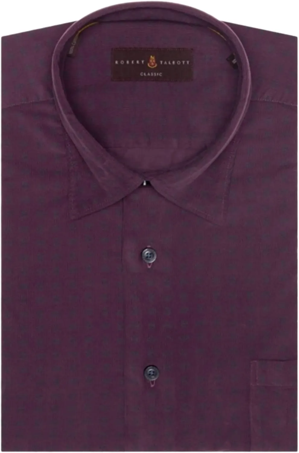 Men's Port FINE Corduroy W/Black Mini Paisley Print L/S Hidden Button Down Sport Shirt Large