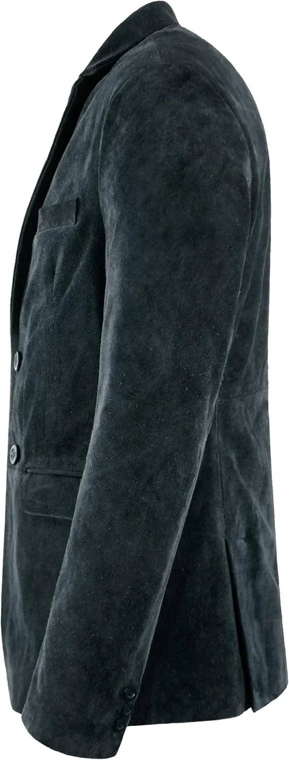 Mens Real Leather Blazer Italian Tailored 100% Suede Single Breasted Gents Coat 3450