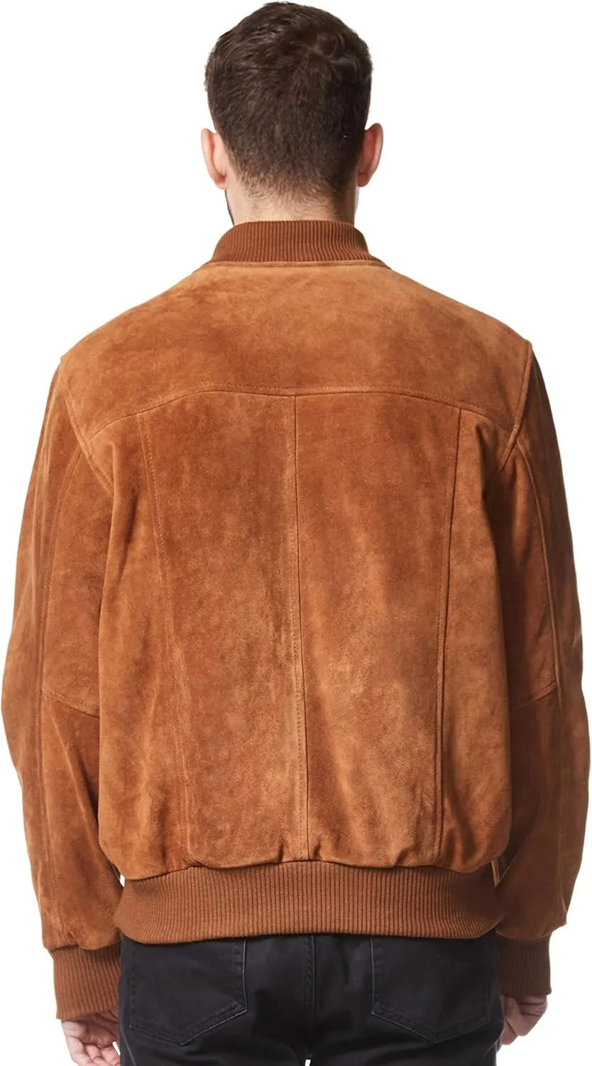 Men's Real Leather Bomber Jacket 100% Suede Street Inspired Biker Style 275-Z