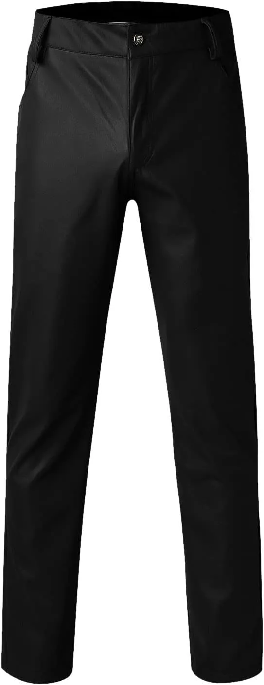 Mens Slim Fitting Leather Pants Leggings Tight Elastic Trend Motorcycle Leather Pants Moccasins