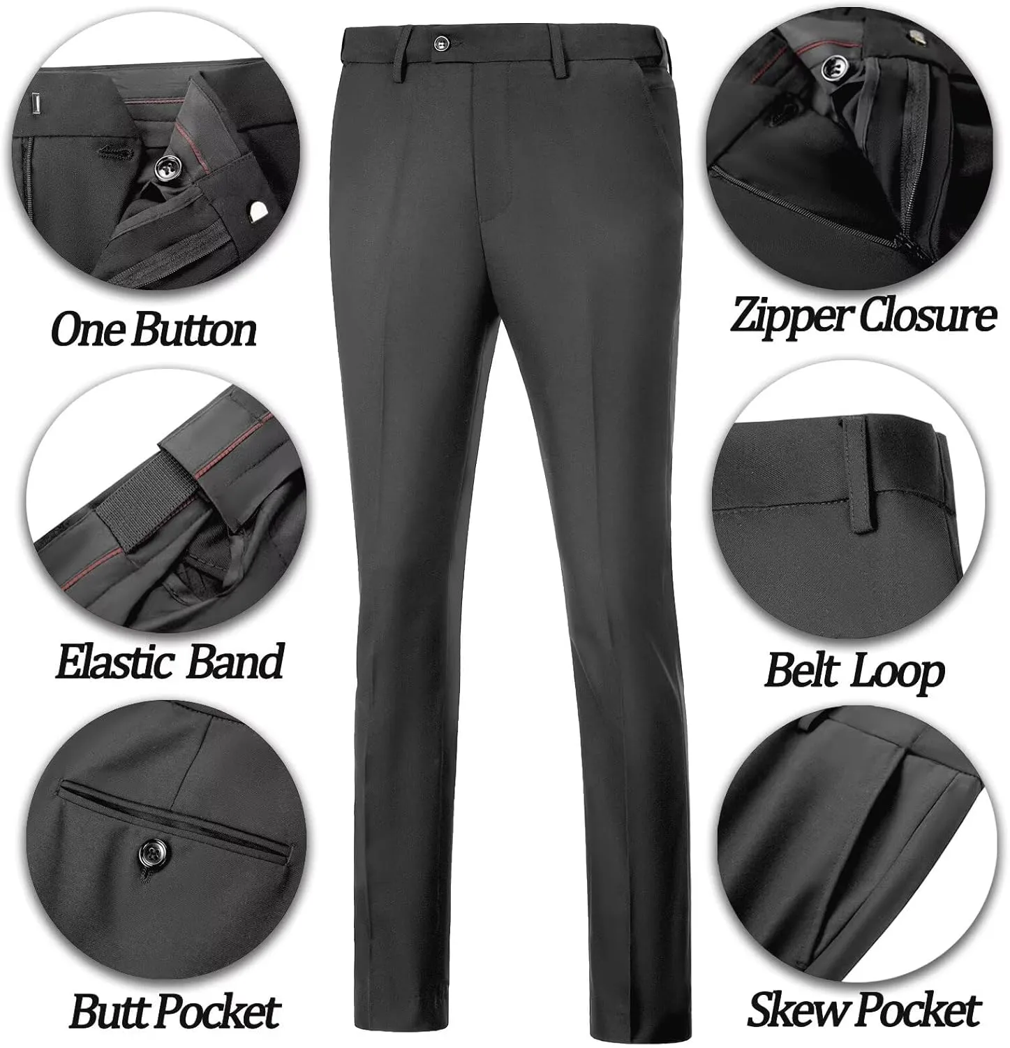 Mens Suit 3 Piece Formal Shawl Lapel Tuxedo for Men Wedding Suits One Button Jacket Vest Pants Set