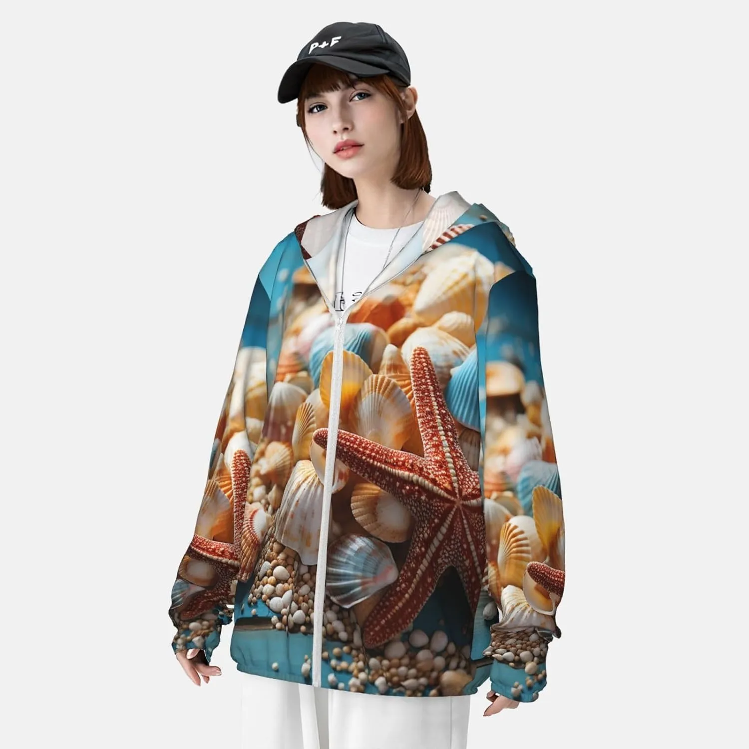 Men's Sun Protection Jacket UPF 50  Full Zipper Long Sleeve UV Hoodie Shirt Women's Outdoor Jacket