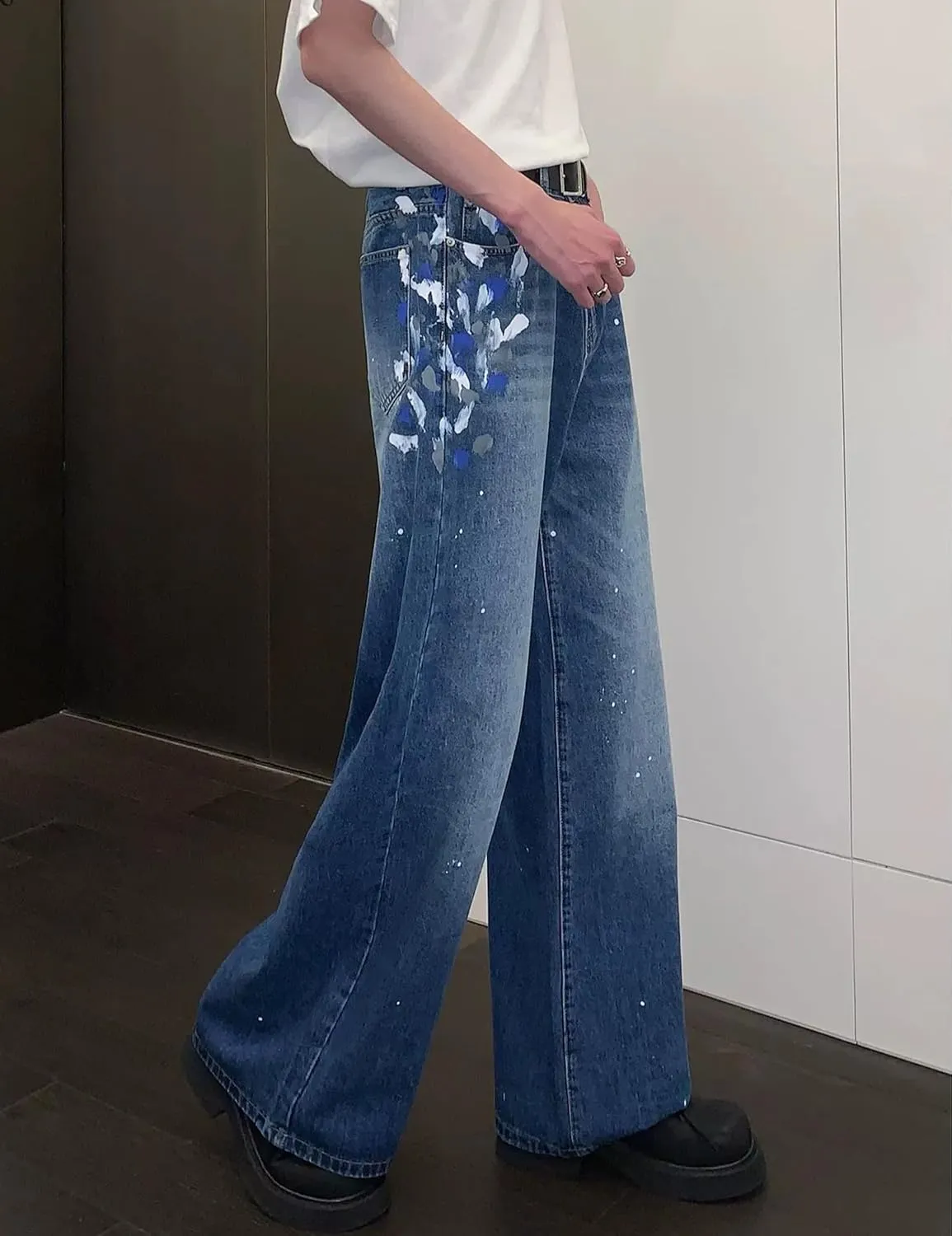 Men's Y2K Jeans Hip Hop Baggy Denim Pants Spiderweb Graphic Jeans Goth Denim Joggers Streetwear