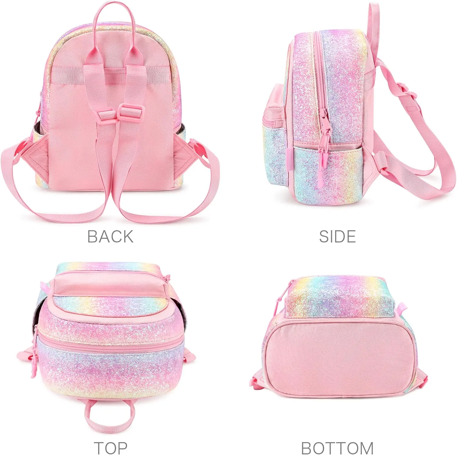 mibasies Mini Backpack for Girls Kids Rainbow Purse Dance Bag for Girls Gifts age 2 3 4 5 6 7 8 yrs