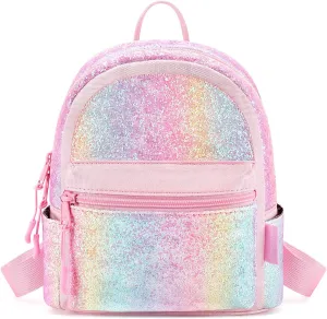 mibasies Mini Backpack for Girls Kids Rainbow Purse Dance Bag for Girls Gifts age 2 3 4 5 6 7 8 yrs