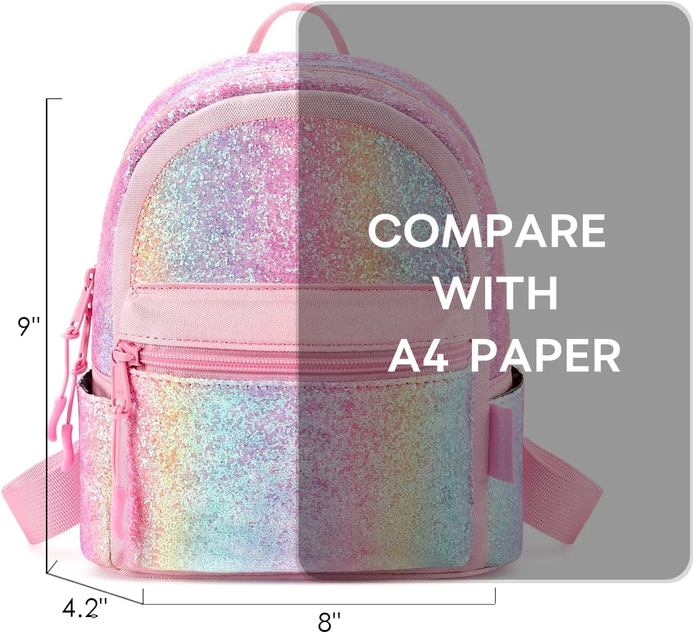 mibasies Mini Backpack for Girls Kids Rainbow Purse Dance Bag for Girls Gifts age 2 3 4 5 6 7 8 yrs