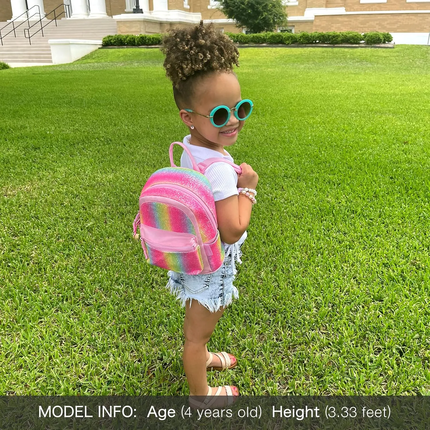 mibasies Mini Backpack for Girls Kids Rainbow Purse