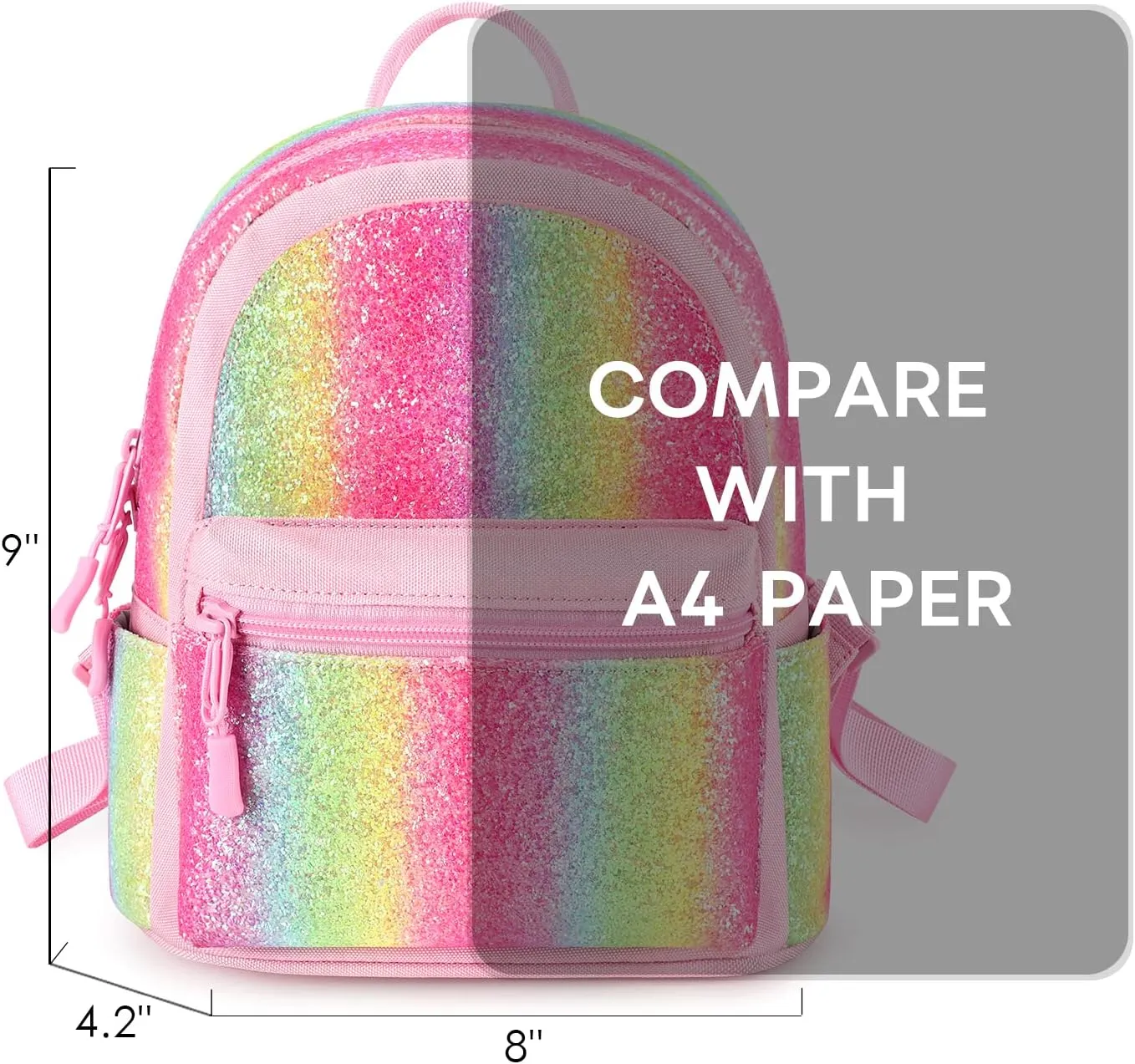 mibasies Mini Backpack for Girls Kids Rainbow Purse