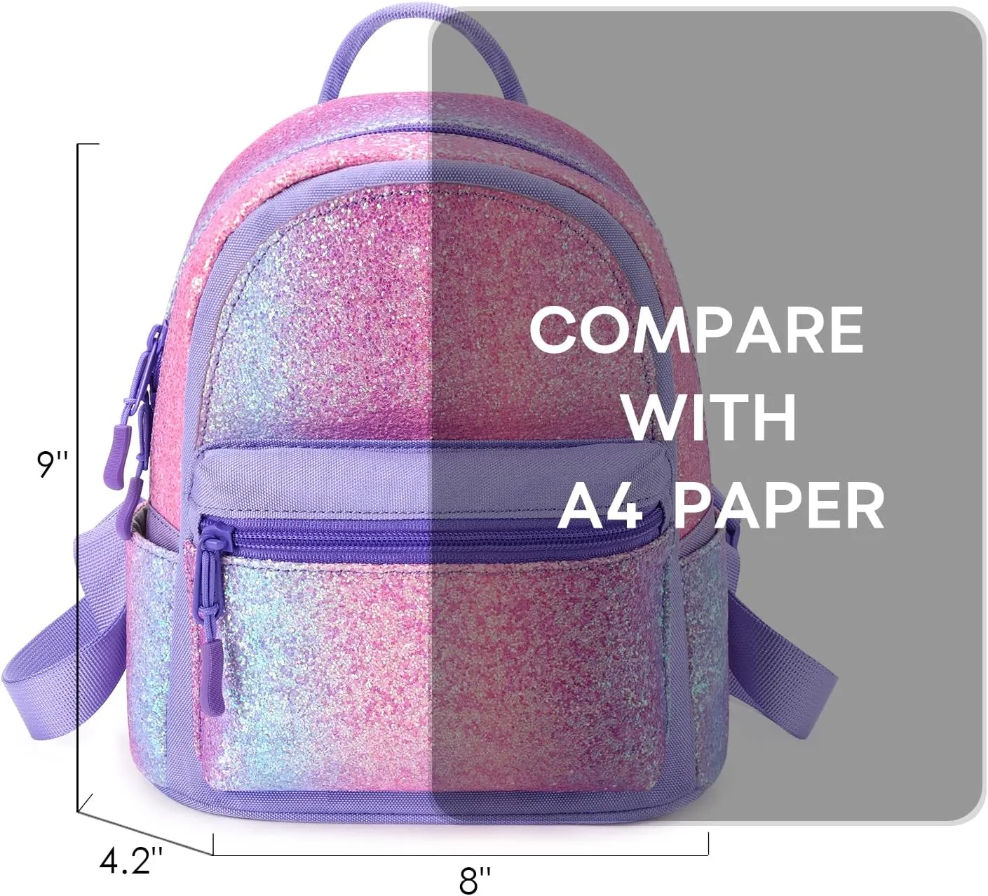 mibasies Mini Backpack for Girls Kids Rainbow Purse