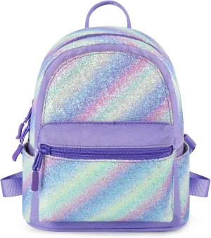mibasies Mini Backpack for Girls Kids Rainbow Purse