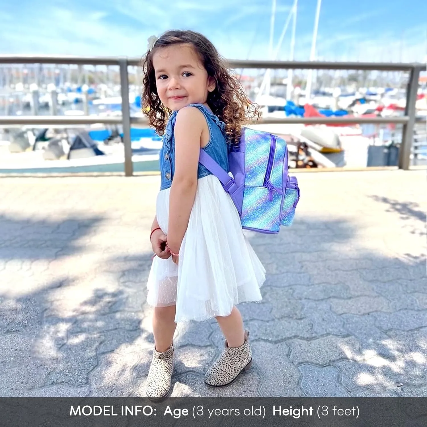 mibasies Mini Backpack for Girls Kids Rainbow Purse