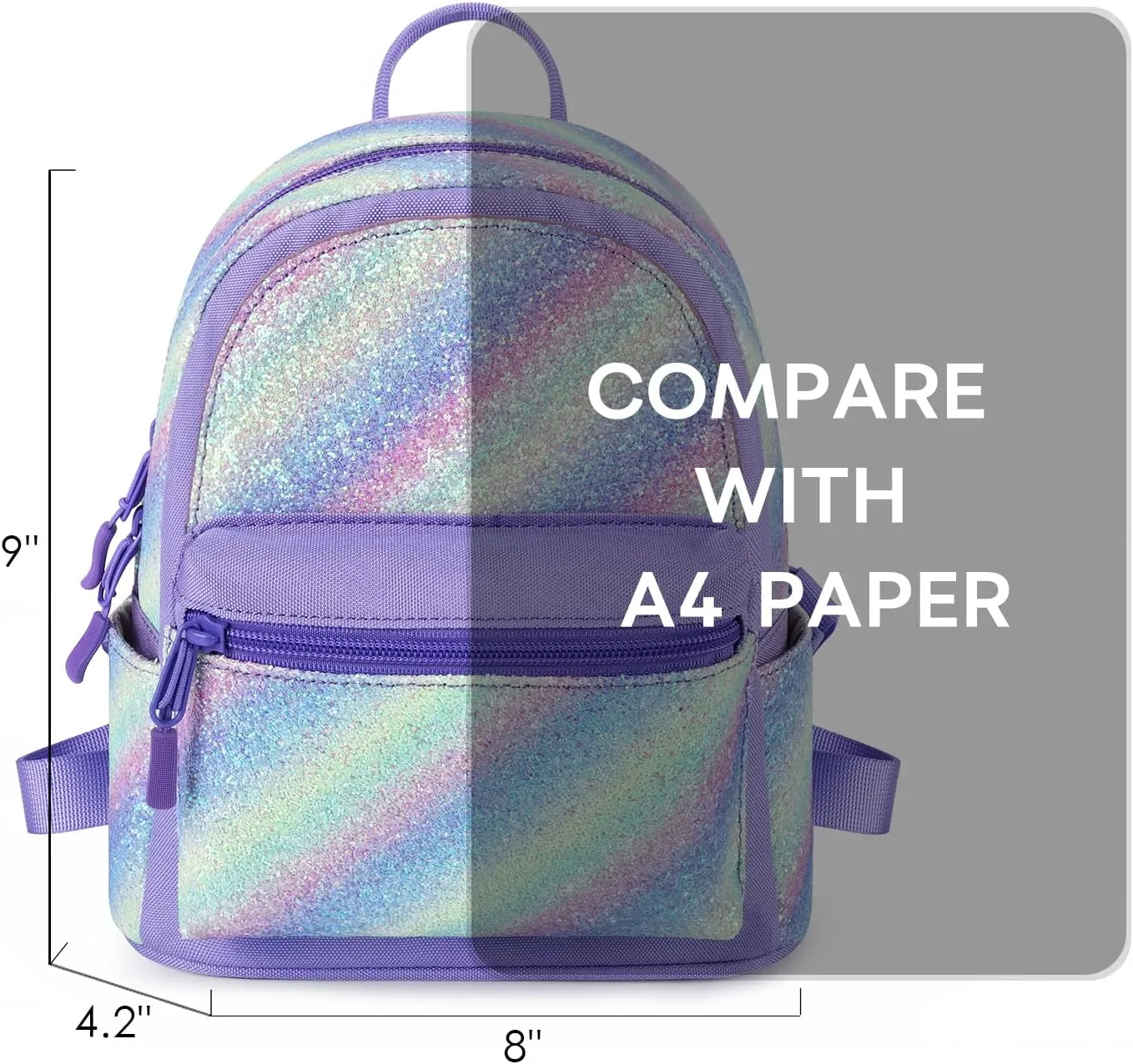 mibasies Mini Backpack for Girls Kids Rainbow Purse