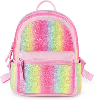 mibasies Mini Backpack for Girls Kids Rainbow Purse