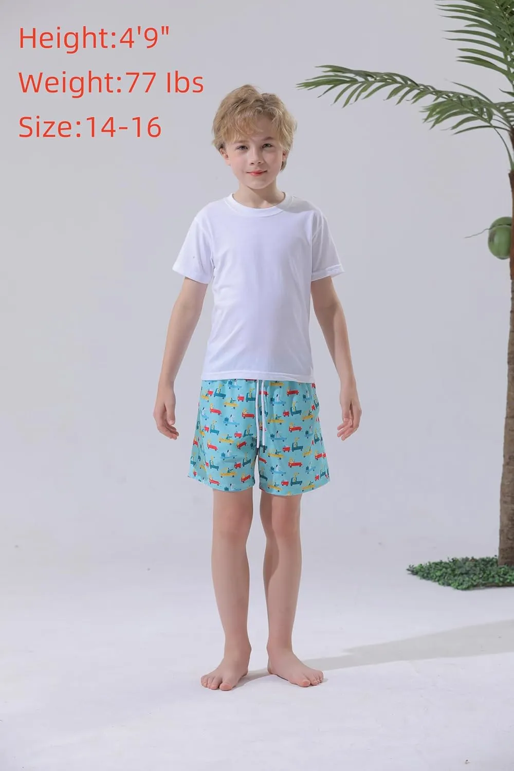 MILANKERR Toddler Boys Swim Trunks with Compression Air Holes Liner Quick Dry