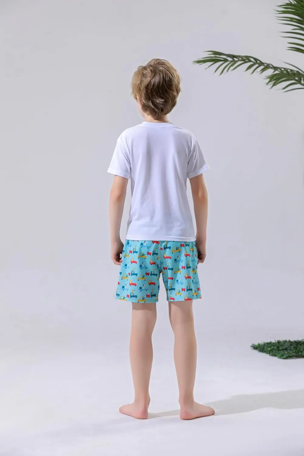 MILANKERR Toddler Boys Swim Trunks with Compression Air Holes Liner Quick Dry