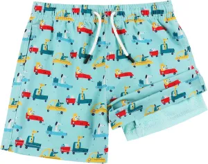 MILANKERR Toddler Boys Swim Trunks with Compression Air Holes Liner Quick Dry