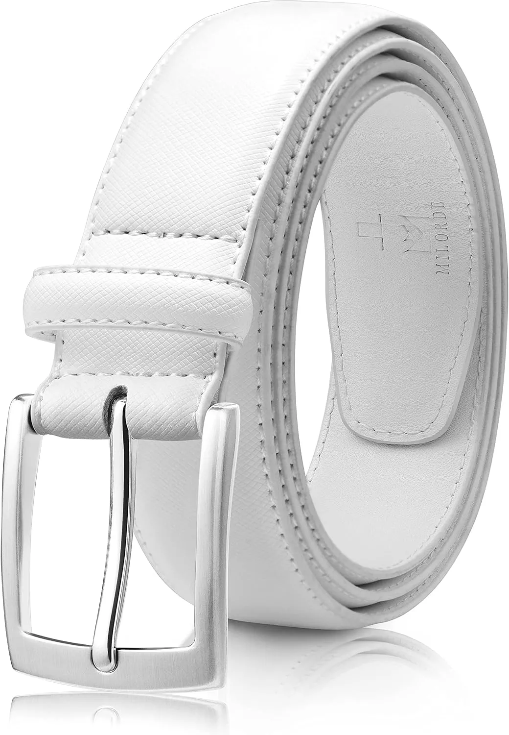 MILORDE Men's Genuine Leather Dress Belt, Handmade, 100% Cow Leather, Fashion & Classic Designs for Work Business and Casual