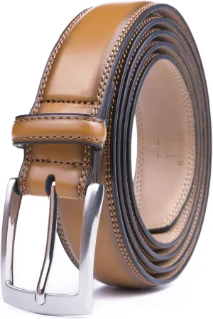 MILORDE Men's Genuine Leather Dress Belt, Handmade, 100% Cow Leather, Fashion & Classic Designs for Work Business and Casual