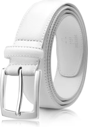 MILORDE Men's Genuine Leather Dress Belt, Handmade, 100% Cow Leather, Fashion & Classic Designs for Work Business and Casual