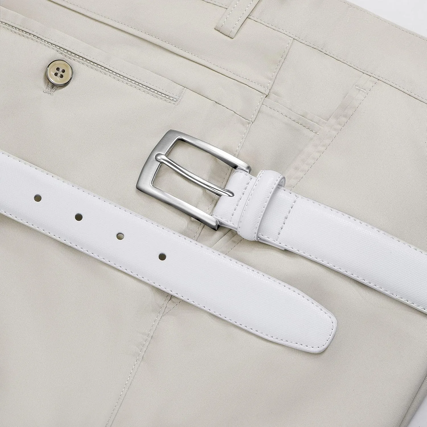 MILORDE Men's Genuine Leather Dress Belt, Handmade, 100% Cow Leather, Fashion & Classic Designs for Work Business and Casual