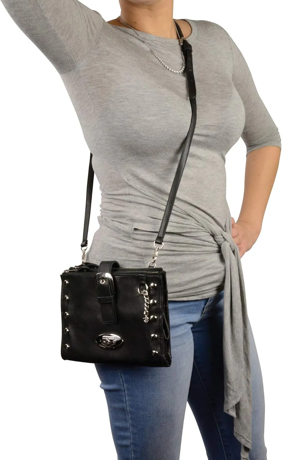 Milwaukee Leather Women's Premium Leather Fashion Shoulder/Waist Bag