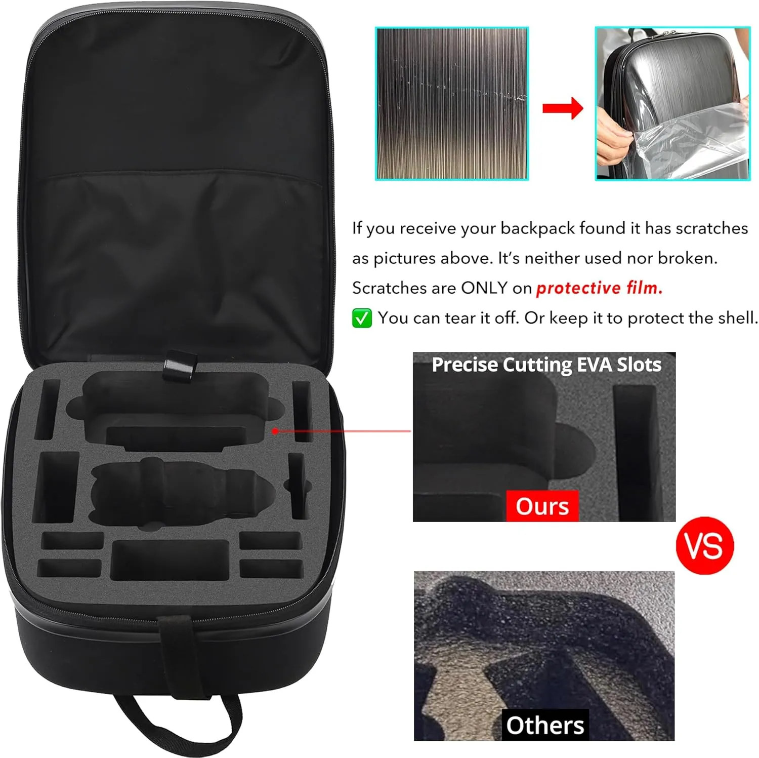 Mini 4 Pro Case Backpack, Waterproof Shockproof Hard Shell Carrying Case Bag for Mini 3/4 Pro Drone, DJI RC-N2/ DJI RC 2 & Other Accessories