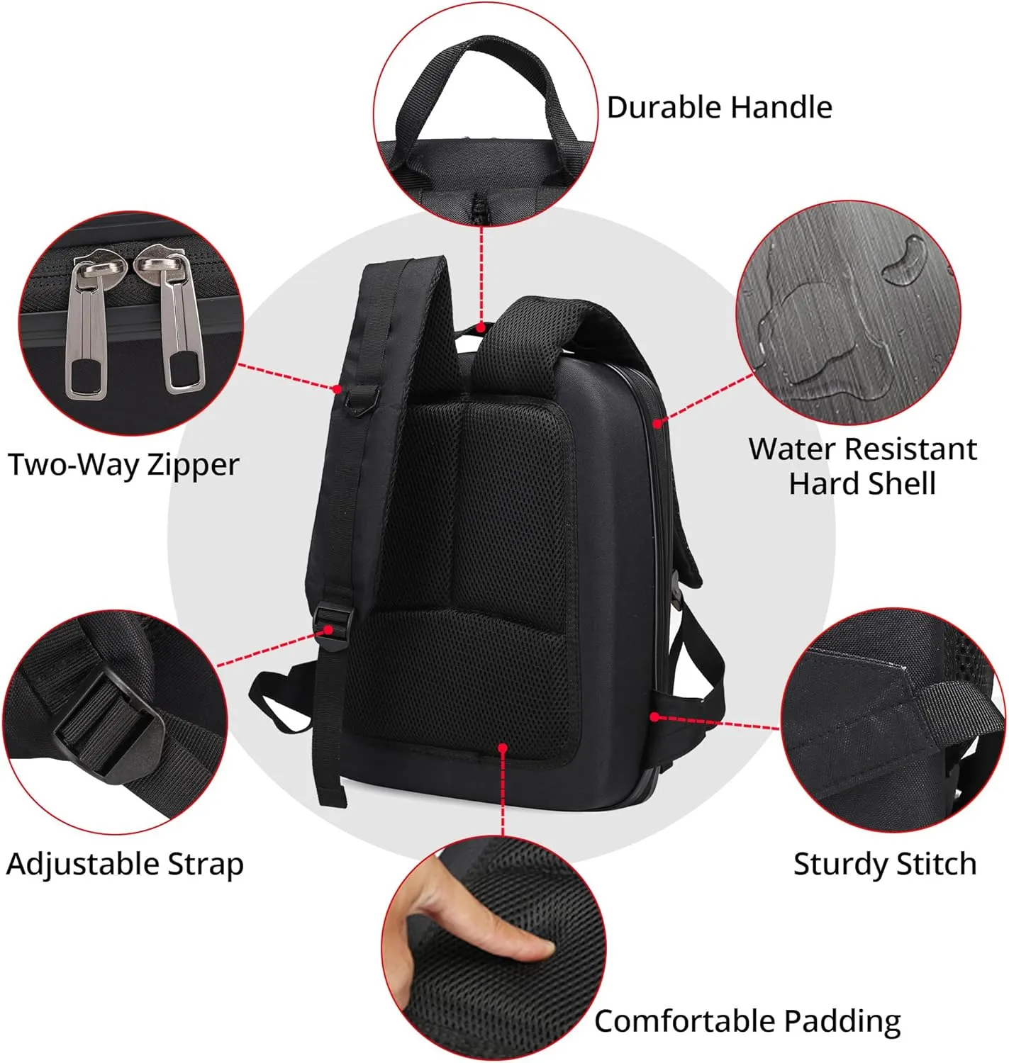 Mini 4 Pro Case Backpack, Waterproof Shockproof Hard Shell Carrying Case Bag for Mini 3/4 Pro Drone, DJI RC-N2/ DJI RC 2 & Other Accessories