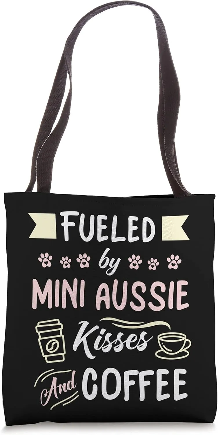 Mini Aussie Mom Australian Shepherd Dog Coffee Lover Tote Bag