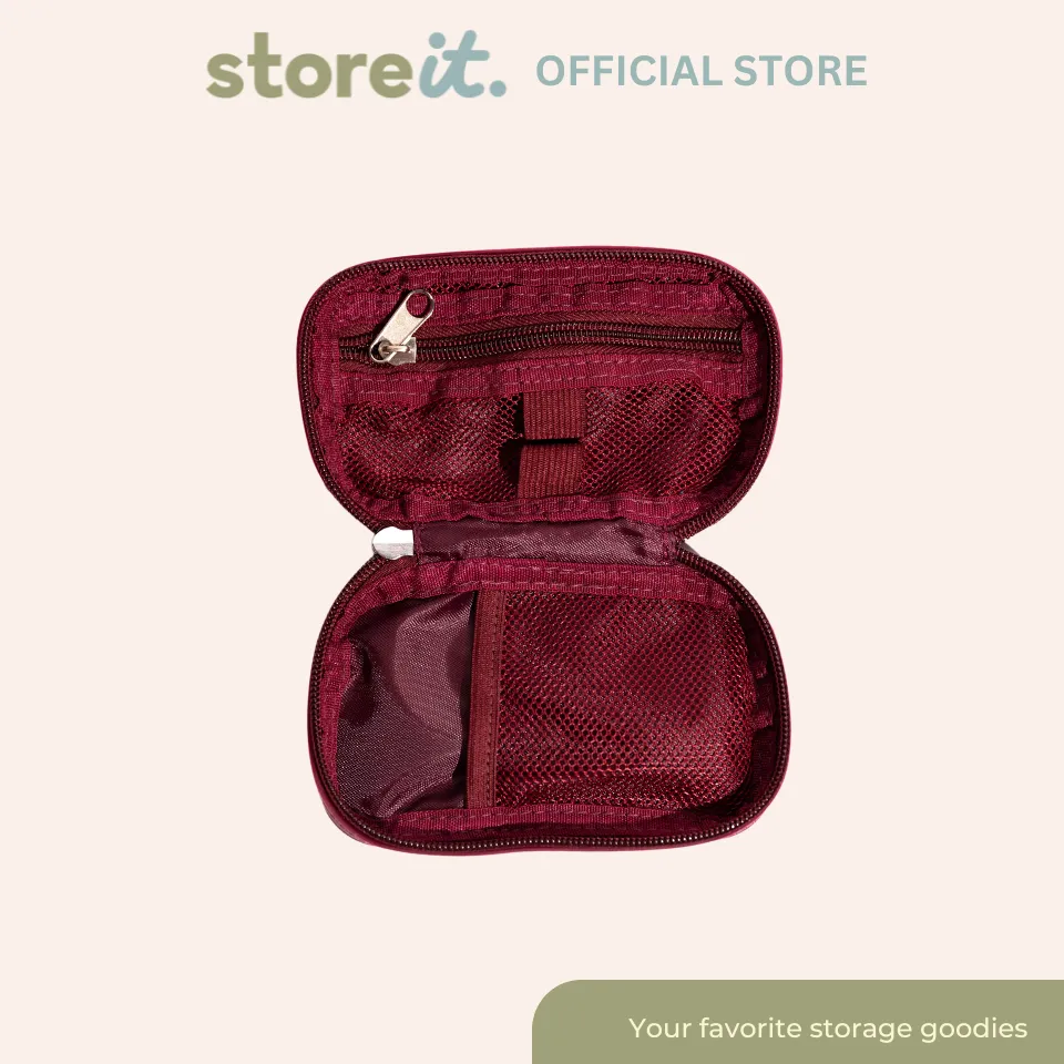 Mini Cloud Organizer Keychain - Burgundy Red