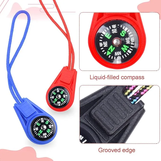 Mini Compass for Kids Compass Keychain，Button Compass Bulk kit，Paracord Hiking Survival Small Compasses，Kids Scout Compass.