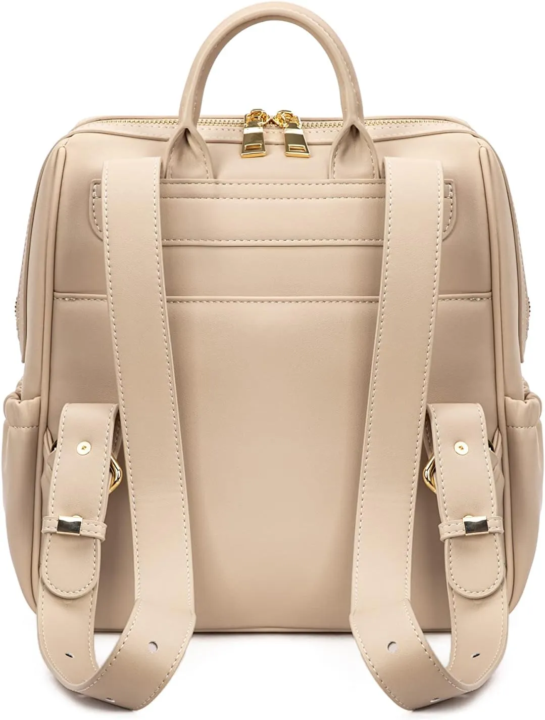Mini Diaper Bag Backpack-Minimalist bag With Premium Vegan Leather Material With 7 Interior and 5 External Pockets (Ivory)