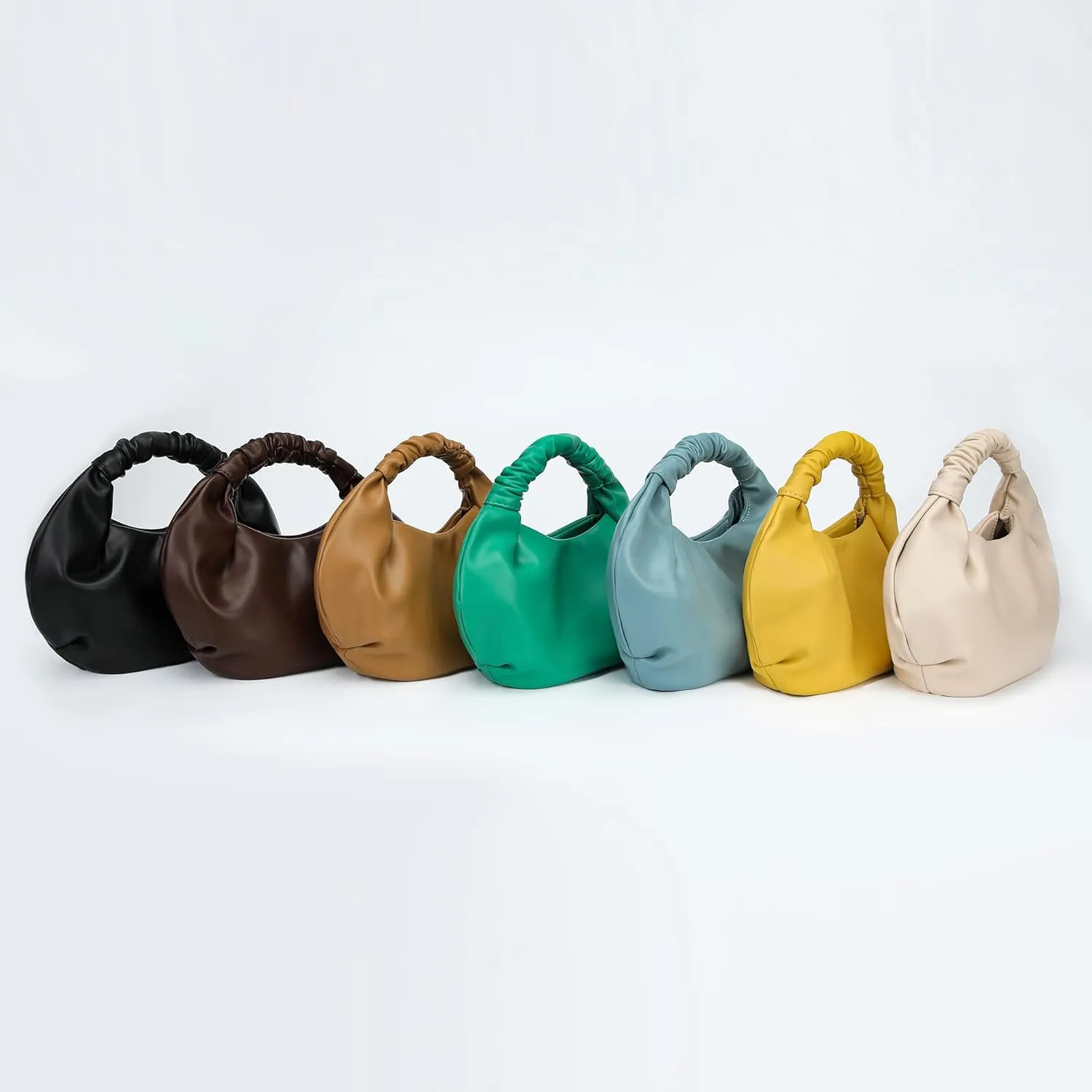 Mini Hobo Tote Bags for Women Soft Leather Clutch Purses for Women Cloud-Shaped Top Handle Bags