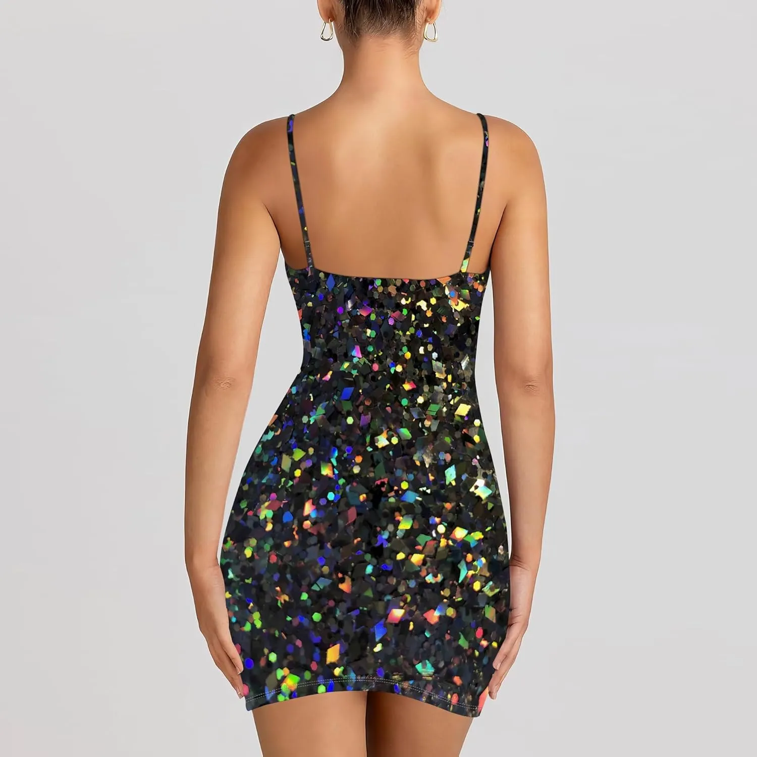 Mini Sexy Bodycon Dress for Summer Spaghetti Strap Sleeveless Backless Sundress A Line Slip Short Party Club Dresses