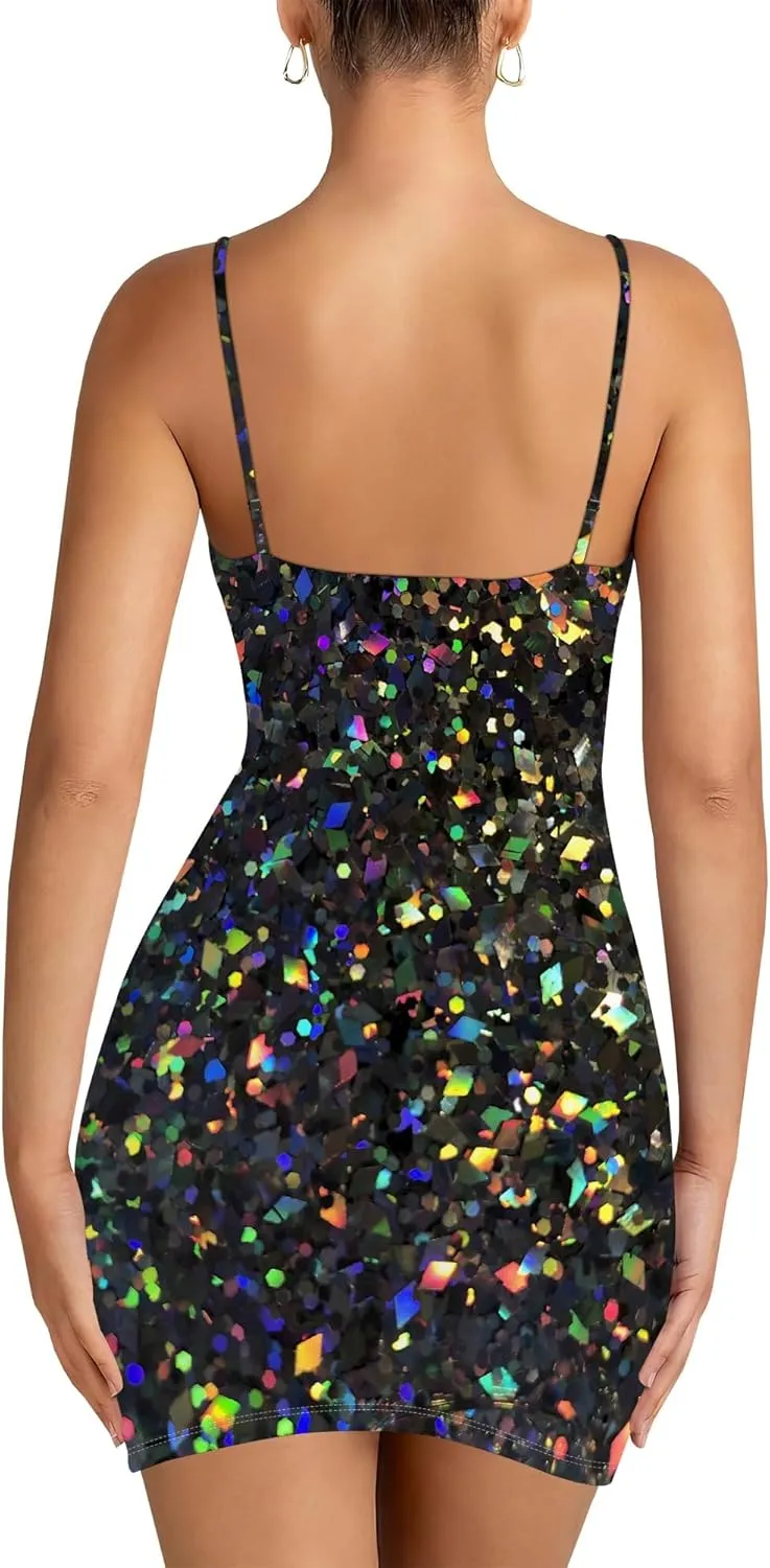 Mini Sexy Bodycon Dress for Summer Spaghetti Strap Sleeveless Backless Sundress A Line Slip Short Party Club Dresses