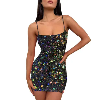 Mini Sexy Bodycon Dress for Summer Spaghetti Strap Sleeveless Backless Sundress A Line Slip Short Party Club Dresses