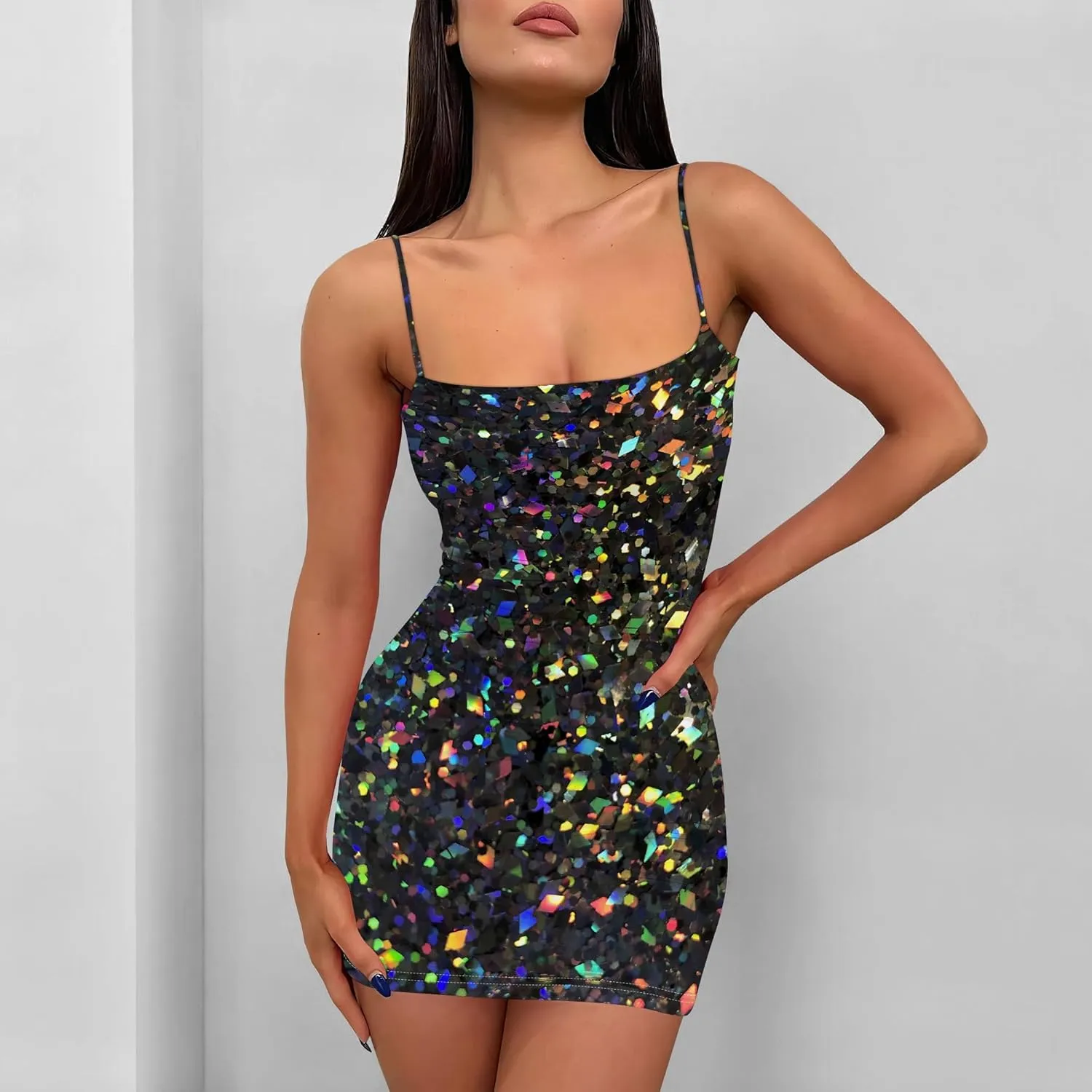 Mini Sexy Bodycon Dress for Summer Spaghetti Strap Sleeveless Backless Sundress A Line Slip Short Party Club Dresses