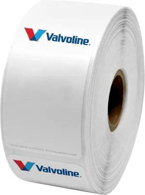 Mini Stock Logo Refill Roll, 'Valvoline' Logo, Service Reminder Stickers, 500 Count