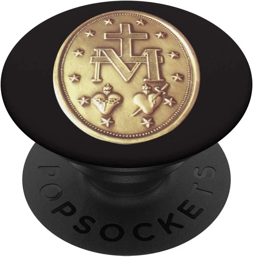 Miraculous Medal Catholic Medallion PopSockets PopGrip: Swappable Grip for Phones & Tablets