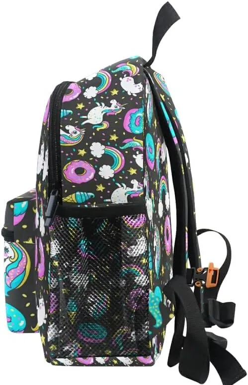 MNSRUU Kids' Backpack Unicorn Donut Rainbow Toddler Backpack Preschool Cute Bookbag Kawaii Travel Backpack for Boys Girls Age3-6