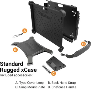 MobileDemand Ultra Rugged Standard Case for Microsoft Surface Go & Go 3 Heavy Duty Tablet Case Briefcase Handle, Hand Strap, Keyboard Compatible Shock Absorbing, Fully Protective